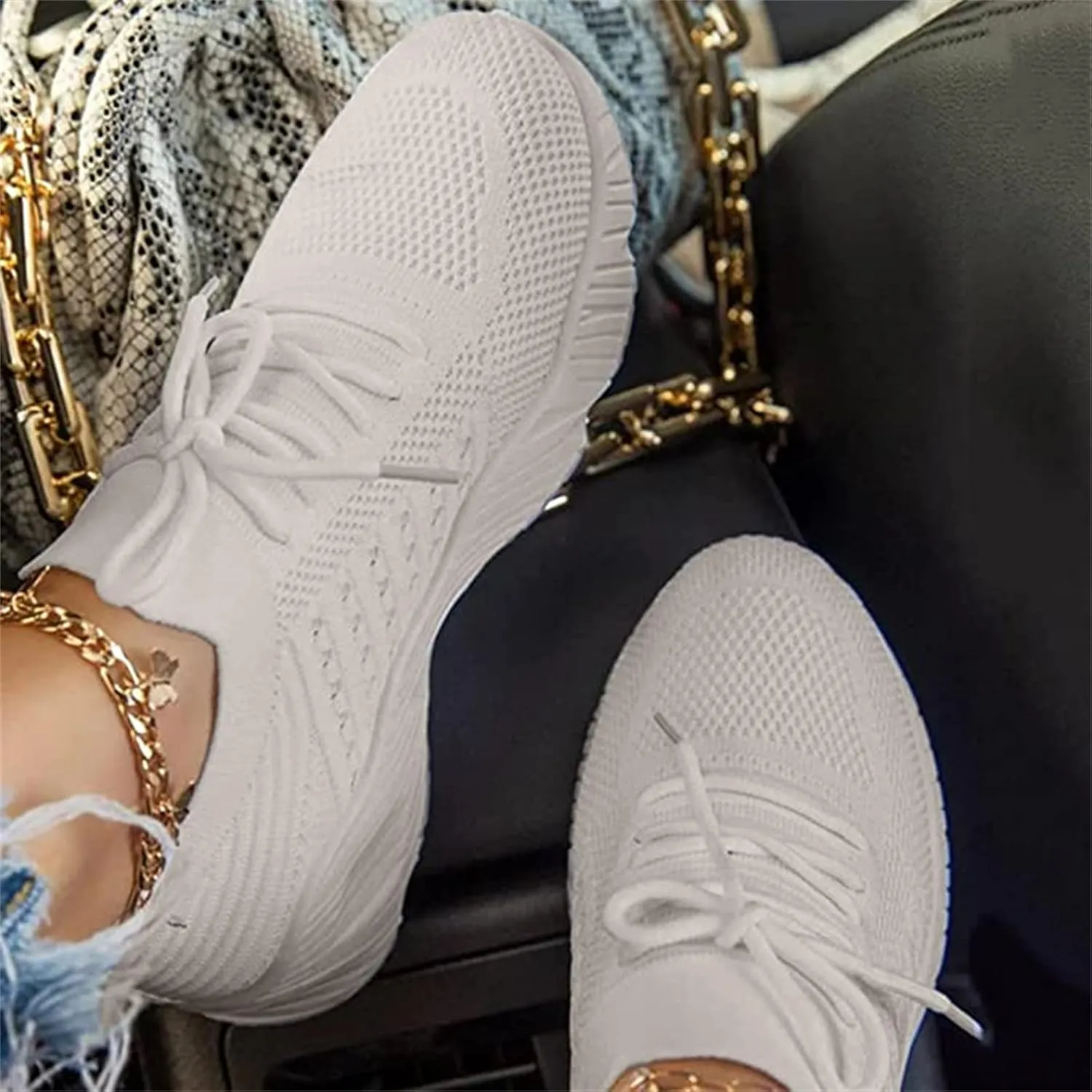 Lausiuoe Sneakers For Women Wide Width Comfortable Fashion Slip On Canvas Loafers Casual Lightweight Flat Walking Shoes
