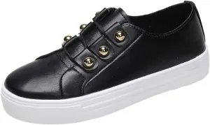 Lausiuoe Sneakers For Women Wide Width Comfortable Low Top Casual Canvas Shoes Fashion Slip On Walking Flat Loafers
