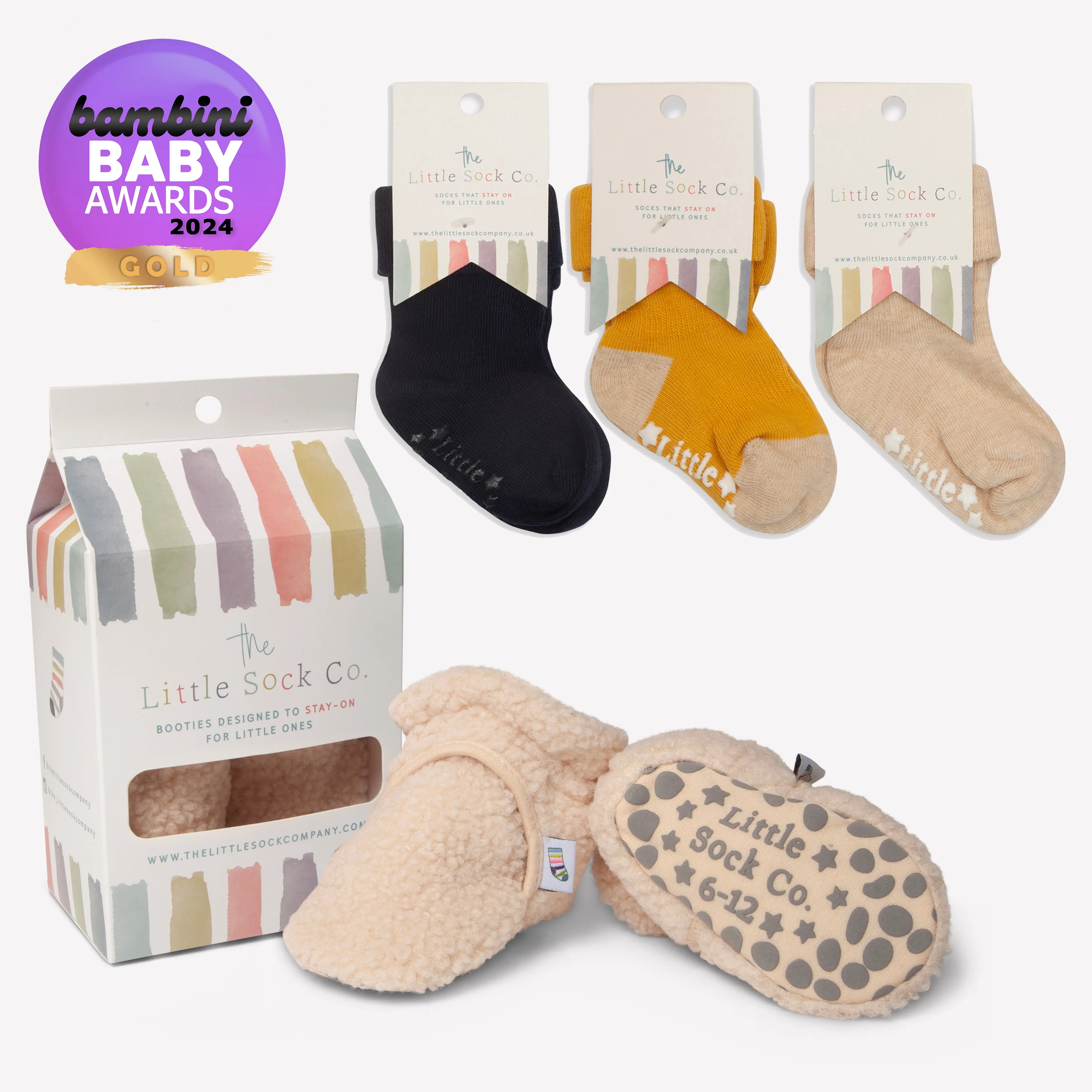 Sherpa - Stay-on, Non-Slip Booties - Cosy Pram Slipper or Baby Carrier bootie