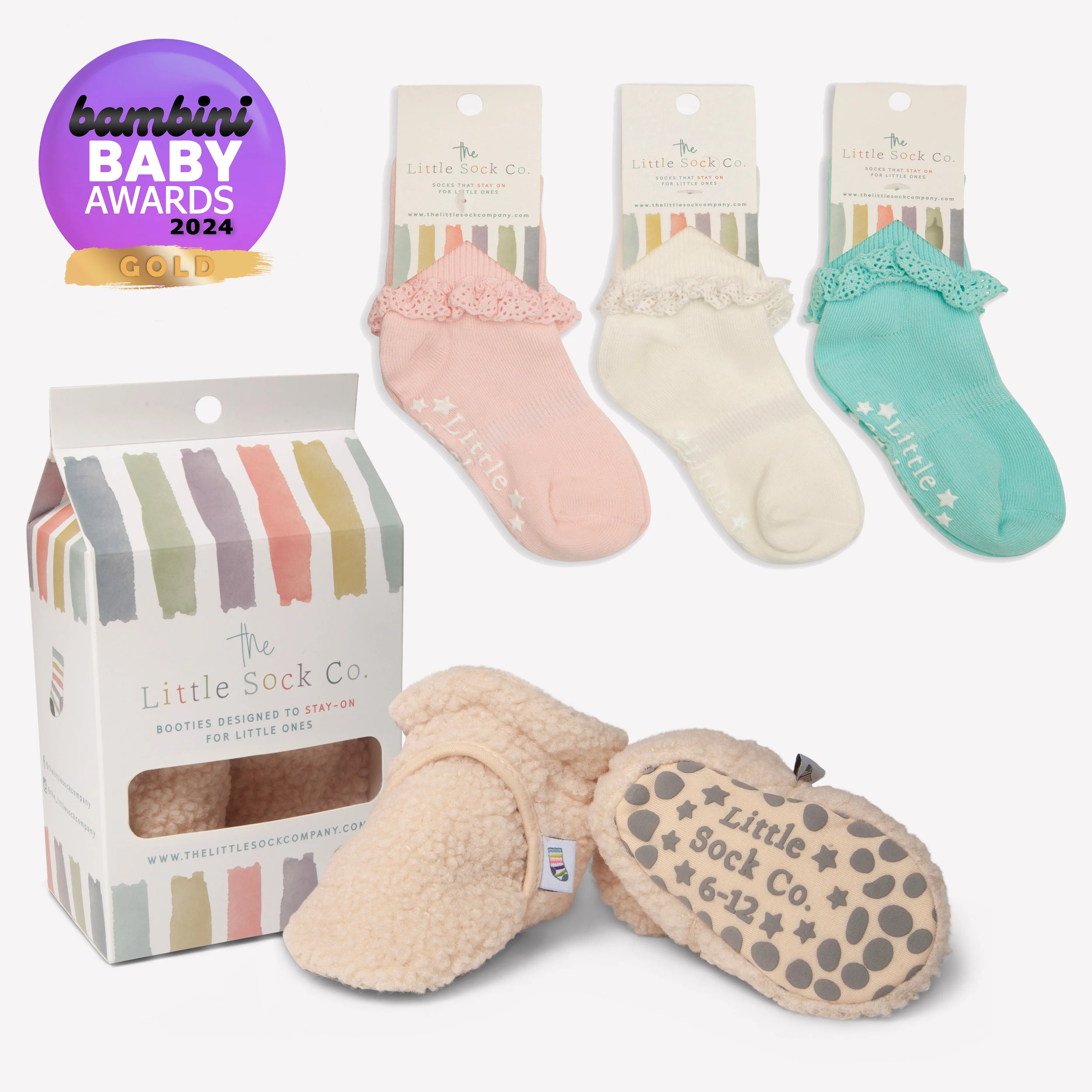 Sherpa - Stay-on, Non-Slip Booties - Cosy Pram Slipper or Baby Carrier bootie