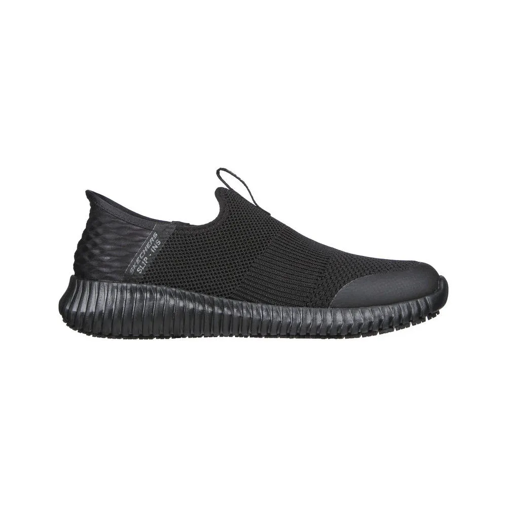 SKECHERS CESSNOCK SLIP ON WORK BLACK TEXTILE - WOMENS
