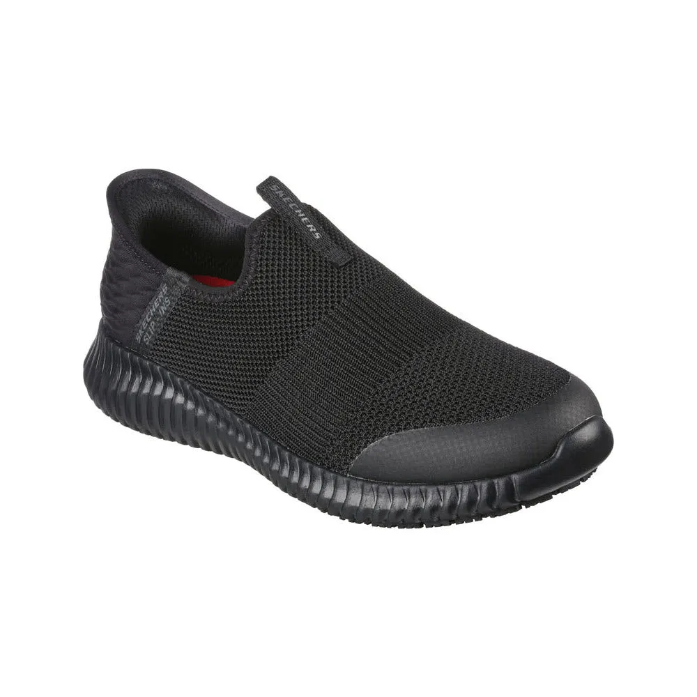 SKECHERS CESSNOCK SLIP ON WORK BLACK TEXTILE - WOMENS