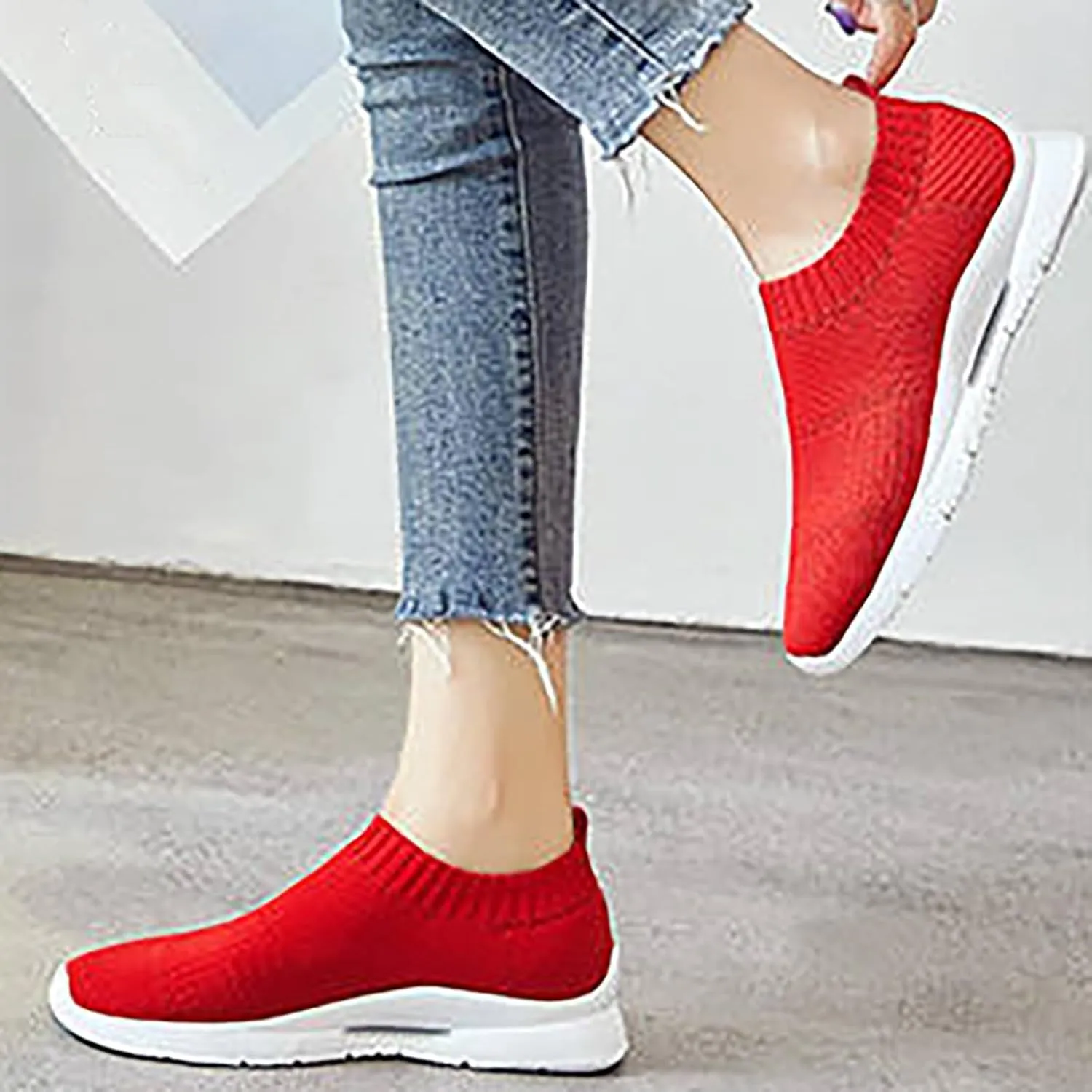 Womens Slip On Walking Shoes Non Slip Running Shoes Running Shoes for Women Arch Support Ladies Shoes Casual White Sneakers Brown Tennis Shoe Cross Trainer Shoe